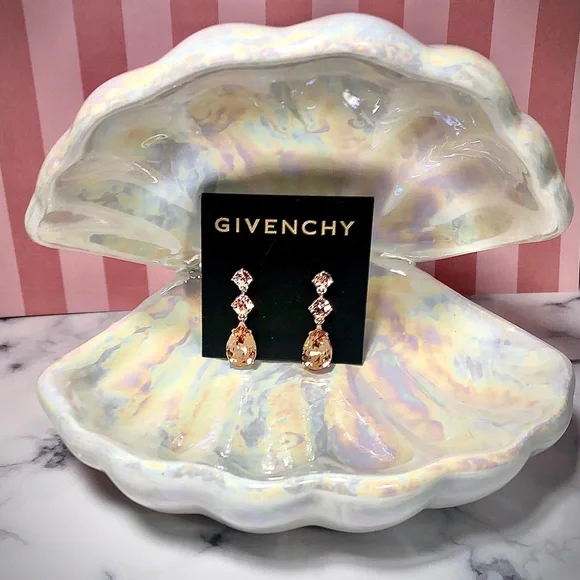 GIVENCHY Rose Gold/Champagne Drop Earrings with Post Backs - Picture 8 of 16